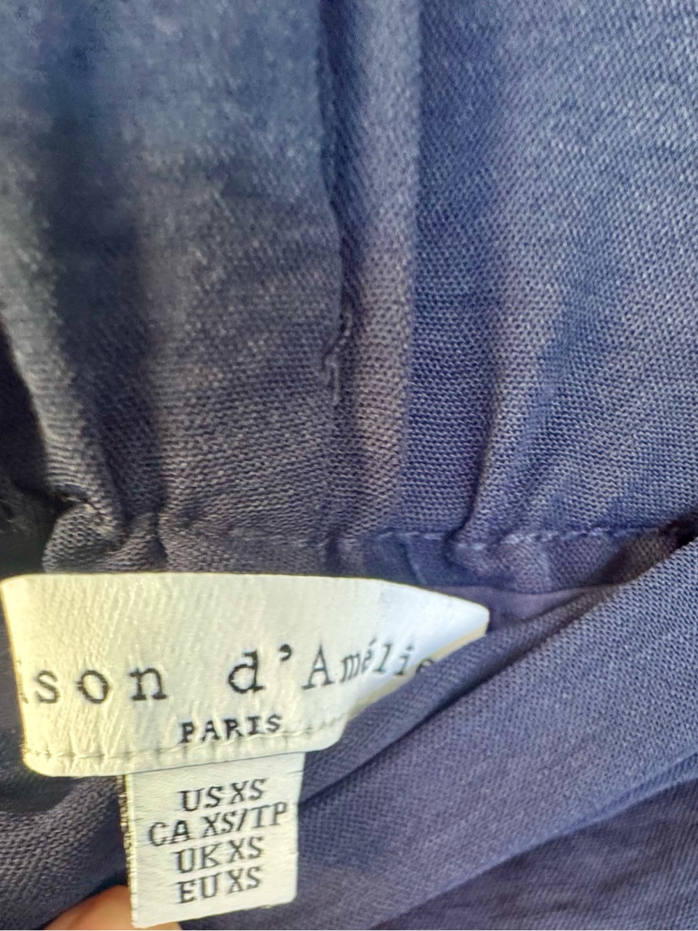 NWT Maison d’Amélie Paris Navy Wide Leg Pants XS Pull-On Elastic Back Trousers - Picture 4 of 5
